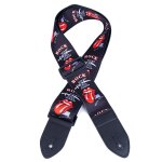 Sangle de guitare electrique multicolore, rglable, large, imprim, accessoires pour guitare acoustique, ...