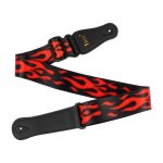 Sangle de guitare electrique en polyester, motif de flamme, rglable, basse, ukulele, ceintures, accessoires ...