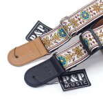 Sangle de guitare electrique rtro rglable en broderie, accessoires de musique, basse acoustique, plusieurs ...