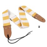 Sangle de guitare elgant motif ray epaissi coton cuir rglable guitare basse sangle ceinture jaune