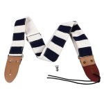 Sangle de guitare elgant motif a rayures epaissi coton cuir rglable guitare basse sangle ceinture bleu ...