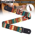 Sangle de guitare, impression multicolore, ceinture epaisse pour ukulele, acoustique, basse qw
