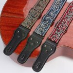 Sangle de guitare a impression rglable, accessoires de guitare avec motif floral de style national pour ...