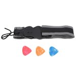 Sangle de guitare r�glable avec 3 m�diators en nylon cellulo�d 131 cm / 52 pouces pour accessoires d'instrumen ...