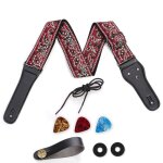 Sangle de guitare tiss�e jacquard r�glable, pour instrument de musique electrique folk acoustique de ...