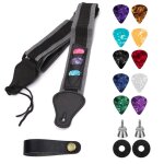 Sangles de guitare universelles avec picots en cuir pu, ensemble d'extr�mit�s pour basse acoustique, ...