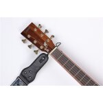 Sangle de guitare vintage brode en coton avec extrmits en cuir vritable pour basses, guitares electriques ...