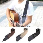 Sangle réglable en coton noir simili cuir pour guitare basse Sangle réglable en coton noir simili cuir pour guitare basse