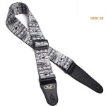 Sangle rglable pour guitare en cuir pu, motif imprim noir et blanc, durable, accessoires pour guitare ...