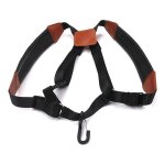 Sangle de saxophone, bandoulière universelle en cuir double pour sax, harnais rembourré réglable Sangle de saxophone, bandoulière universelle en cuir double pour sax, harnais rembourré réglable
