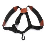 Sangle de saxophone, double bandoulière universelle en cuir pour sax, harnais rembourré réglable Sangle de saxophone, double bandoulière universelle en cuir pour sax, harnais rembourré réglable