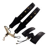 Sangle de saxophone, universelle double bandouli�re en cuir pour sax, bandouli�re rembourr�e ajustable ...