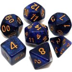 Sansh - ds dnd - lot de 7 ds polydriques pour donjons et dragons - avec sac de rangement - bleu fonc ...