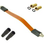 Sat cble passe - fentre + 2 fiches f + 2 x douilles en caoutchouc plat set