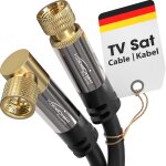 Satellite cable & tv antenna, coaxial � 90 / right angle � 10 m 4k sat cable, f connectors � available ...
