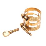 Saxophone alto / ténor saxophone ligature attache embouchure robuste en métal de couleur argentée Saxophone alto / ténor saxophone ligature attache embouchure robuste en métal de couleur argentée