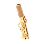 Saxophone soprano en laiton, plaque dore, coude a coude, accessoire de vent de bois