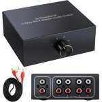 Slecteur audio stro bidirectionnel 4 voies g / d rca, 1 entre 4 sorties ou 4 entres 1 sortie, sparateur ...