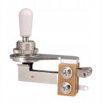 Sélecteur de micros a bascule 3 positions pour guitare, court, droit, blanc Sélecteur de micros a bascule 3 positions pour guitare, court, droit, blanc