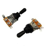 Sélecteur de micros métrique a 3 voies, court et droit, pour guitare electrique, argent Sélecteur de micros métrique a 3 voies, court et droit, pour guitare electrique, argent