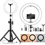 Selfie light ring - 8 pouces led light ring avec trpied et support de tlphone, kit eclairage for le ...