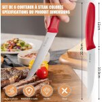 Senior - couteau steak set de 6, couteaux a steak dentelé de haute qualité, couteaux de cuisine professionnell ... Senior - couteau steak set de 6, couteaux a steak dentelé de haute qualité, couteaux de cuisine professionnell ...