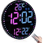 Senior - grande horloge murale numérique led avec télécommande, 30, 5 cm, 12 couleurs rvb, luminosité ... Senior - grande horloge murale numérique led avec télécommande, 30, 5 cm, 12 couleurs rvb, luminosité ...