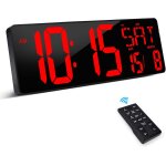 Senior - horloge digitale avec tlcommande, 16, 5' led reveil numerique a luminosit rglable, murale ...