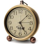 Senior - horloge de table en métal doré, rétro vintage, sans tic - tac, petit réveil, fonctionne avec ... Senior - horloge de table en métal doré, rétro vintage, sans tic - tac, petit réveil, fonctionne avec ...