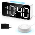 Senior - r�veil vibrant avec secoueur de lit, r�veil num�rique rvb avec variateur d'intensit�, fonction ...