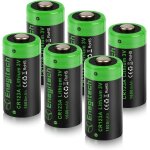 Sept - lot de 6 piles au lithium cr123a 3 v, 1600 mah cr123 jetables, pour systme d'alarme, dtecteur ...