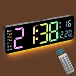 Sept - horloge murale numérique led, grande horloge numérique avec télécommande, horloge murale digitale ... Sept - horloge murale numérique led, grande horloge numérique avec télécommande, horloge murale digitale ...