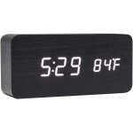 Sept - horloge numrique en bois rveil  led multifonction avec affichage de l'heure / de la date / ...