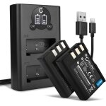 Set de 2 batteries 1000mah et double chargeur compatible avec nikon d3000 d40 d40x d5000 d60 - accu de ...