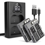 Set de 2 batteries 1600mah et double chargeur compatible avec nikon d700 d70s d80 d90 d900 d100 d200 ...