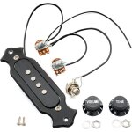 Set de micro pickup pré - câblé pour guitare electrique a 4 cordes, noir Set de micro pickup pré - câblé pour guitare electrique a 4 cordes, noir