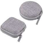 Set of 2 earphones headphones carrying case holder mini storage box organizer container pouch wallet ...