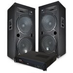 Set sonorisation dj club lsc215 boomers 38cm - amplificateur gemini 4000w - c�blages