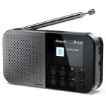 Sharp dr - p520(gy) - radio digitale portatile - dab / dab + - lcd monocromatico - bluetooth 5. 0 - gray ...