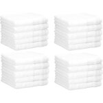 Shiba - lot de 20 serviettes dbarbouillettes lavettes neapel taille: 30x30 cm couleur blanc[1490]