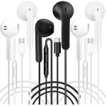 Shiba - lot de 3 couteurs filaires usb c de type c avec micro et contrle du volume pour iphone 15 plus, ...