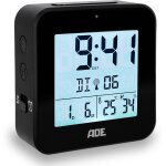 Shiba - horloge numrique a piles reveil radio pilot avec 2 heures de rveil affichage de la temprature ...