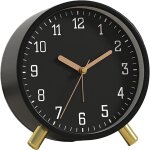 Shiba - rveil analogique silencieux avec veilleuse, horloge de bureau ronde sans tic - tac, fonctionne ...