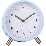 Shiba - rveil analogique silencieux avec veilleuse, horloge de bureau ronde sans tic - tac, fonctionne ...