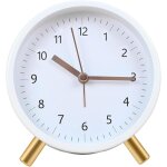 Shiba - rveil analogique silencieux avec veilleuse, horloge de bureau ronde sans tic - tac, fonctionne ...