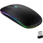 Shiba - souris sans fil rechargeable, souris bluetooth, deux modes(bt 5. 1 + 2. 4g sans fil) ultra - ...