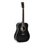 Sigma dt - 42 - nashv guitare acoustique dreadnought - table epic�a massif - noir brillant + etui