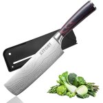 Sjzg - couteau de nakiri 20cm, couteau de cuisine avec etui, acier inoxydable a haute teneur en carbone, ...