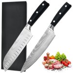 Sjzg - couteau santoku, longueur de lame 17cm couteau de cuisine chef professionnel en acier couteau ...