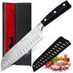 Sjzg - couteau santoku, longueur de lame 17cm couteau de cuisine chef professionnel en acier couteau ...